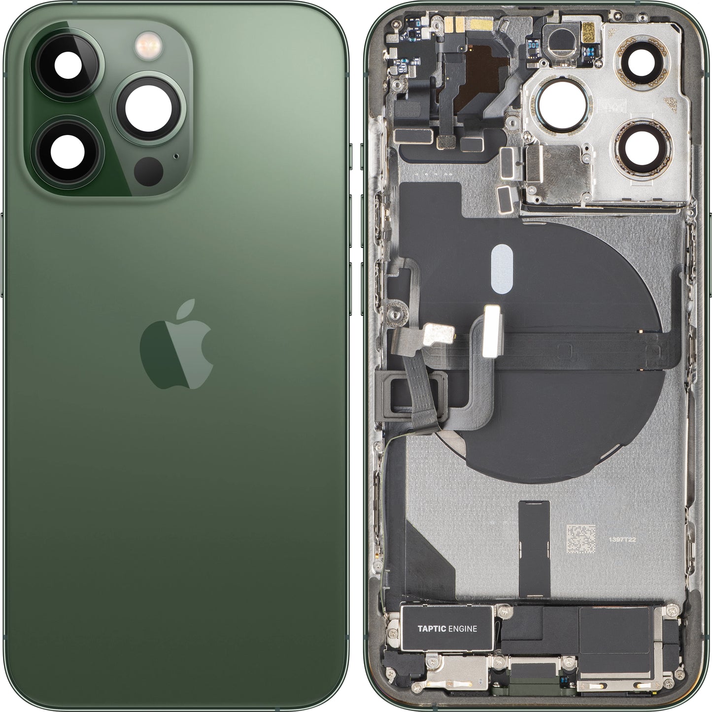 Coperchio Batteria Apple iPhone 13 Pro, Con Scocca Centrale, Completo di Parti, Verde (Alpine Green), Swap