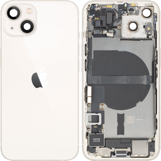 Akkuabdeckung Apple iPhone 13, mit Mittelgehäuse, Vollständige Teile, Weiß (Starlight), Swap