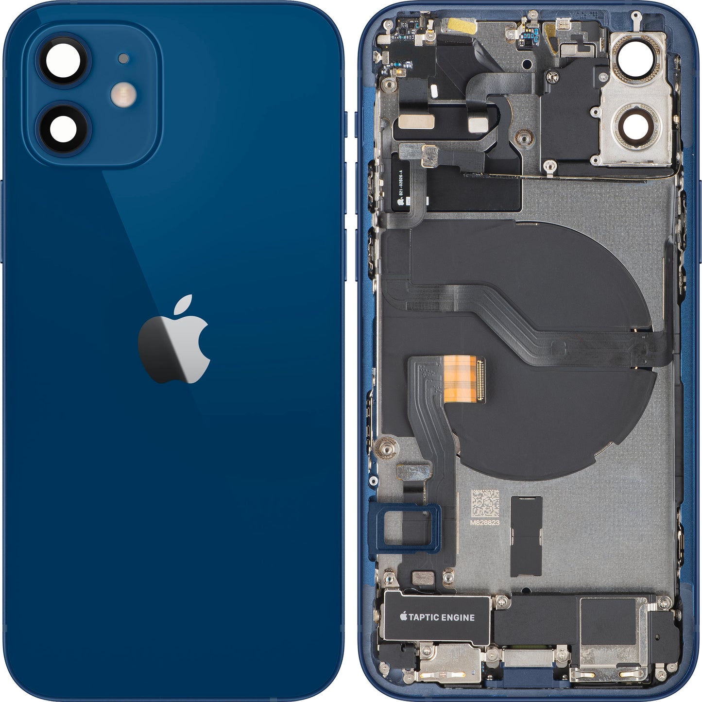 Couvercle de batterie Apple iPhone 12, avec boîtier intermédiaire, pièces complètes, bleu, échange