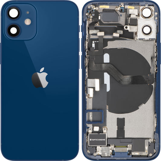 Couvercle de batterie Apple iPhone 12 mini, avec boîtier intermédiaire, pièces complètes, bleu, échange