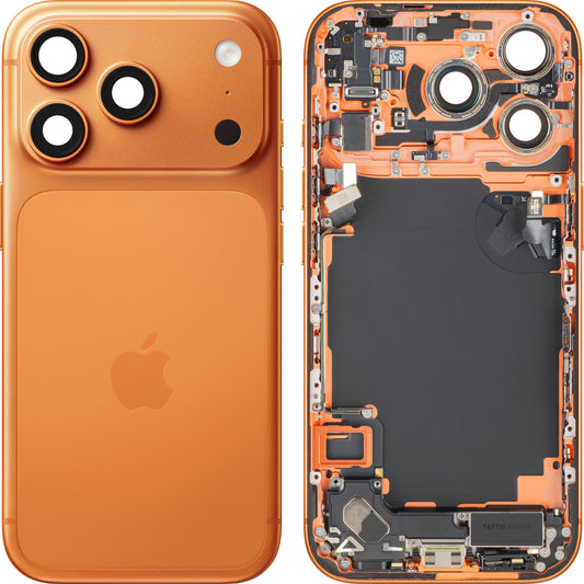 Apple iPhone 17 Pro Akkudeckel, mit Mittelgehäuse, Vollständige Teile, Orange (Cosmic Orange), Swap