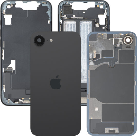 Copertura Batteria Apple iPhone 16e, Con Scocca Centrale, Parti Complete, Nero, Swap