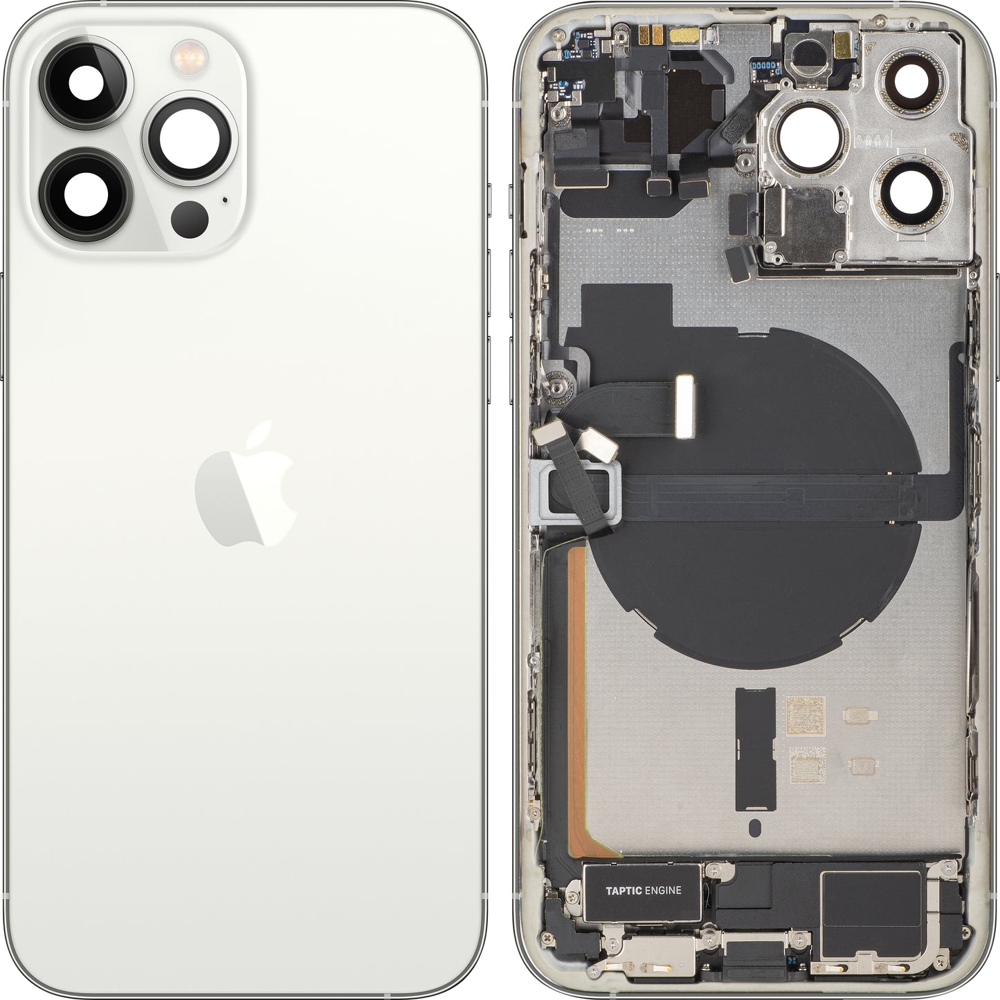 Couvercle de batterie Apple iPhone 13 Pro Max, avec coque centrale, pièces complètes, argenté, échange