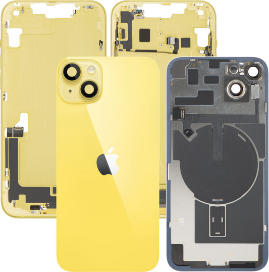 Copertura Batteria Apple iPhone 14 Plus, Con Scocca Centrale, Parti Complete, Giallo, Swap Premium