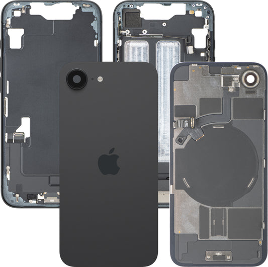 Batteriedeckel Apple iPhone 17e, mit Mittelgehäuse, Komplettteile, Schwarz, Premium Swap