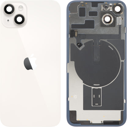 Apple iPhone 14 Plus Battery Cover, With Middle Frame, Full Parts, White (Starlight), Swap