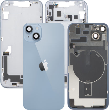 Couvercle de batterie Apple iPhone 14 Plus, avec boîtier intermédiaire, toutes pièces incluses, bleu, échange