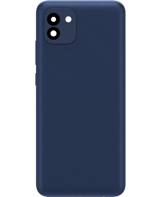 Cache Batterie compatible avec Samsung Galaxy A03 A035, Version F, Bleu