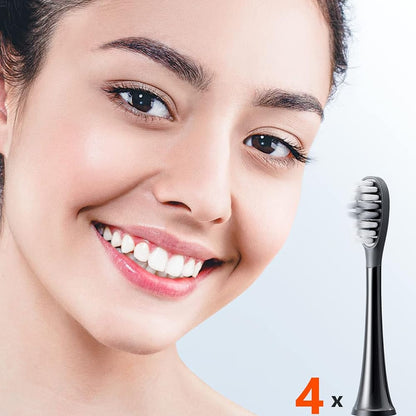 Ersatzbürstenkopf Gum Care für elektrische Zahnbürste Bitvae S2 / S3, 4er-Set, Schwarz