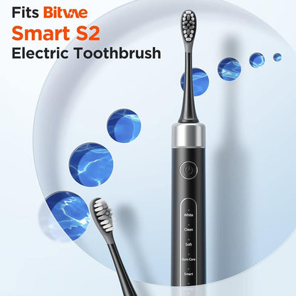 Ersatzbürstenkopf Gum Care für elektrische Zahnbürste Bitvae S2 / S3, 4er-Set, Schwarz