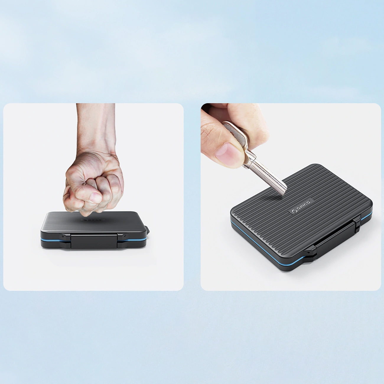 Custodia Protettiva Orico PHCD-3 per schede di memoria SD / microSD, Nera