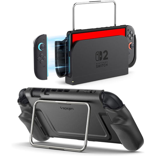 Custodia di Protezione Spigen Dual Grip Pro per Console Nintendo Switch 2, Nera ACS10196