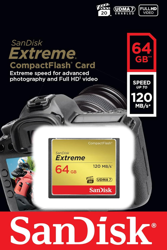 Card Memoria CompactFlash SanDisk Extreme, 64Gb, UDMA 7 SDCFXSB-064G-G46