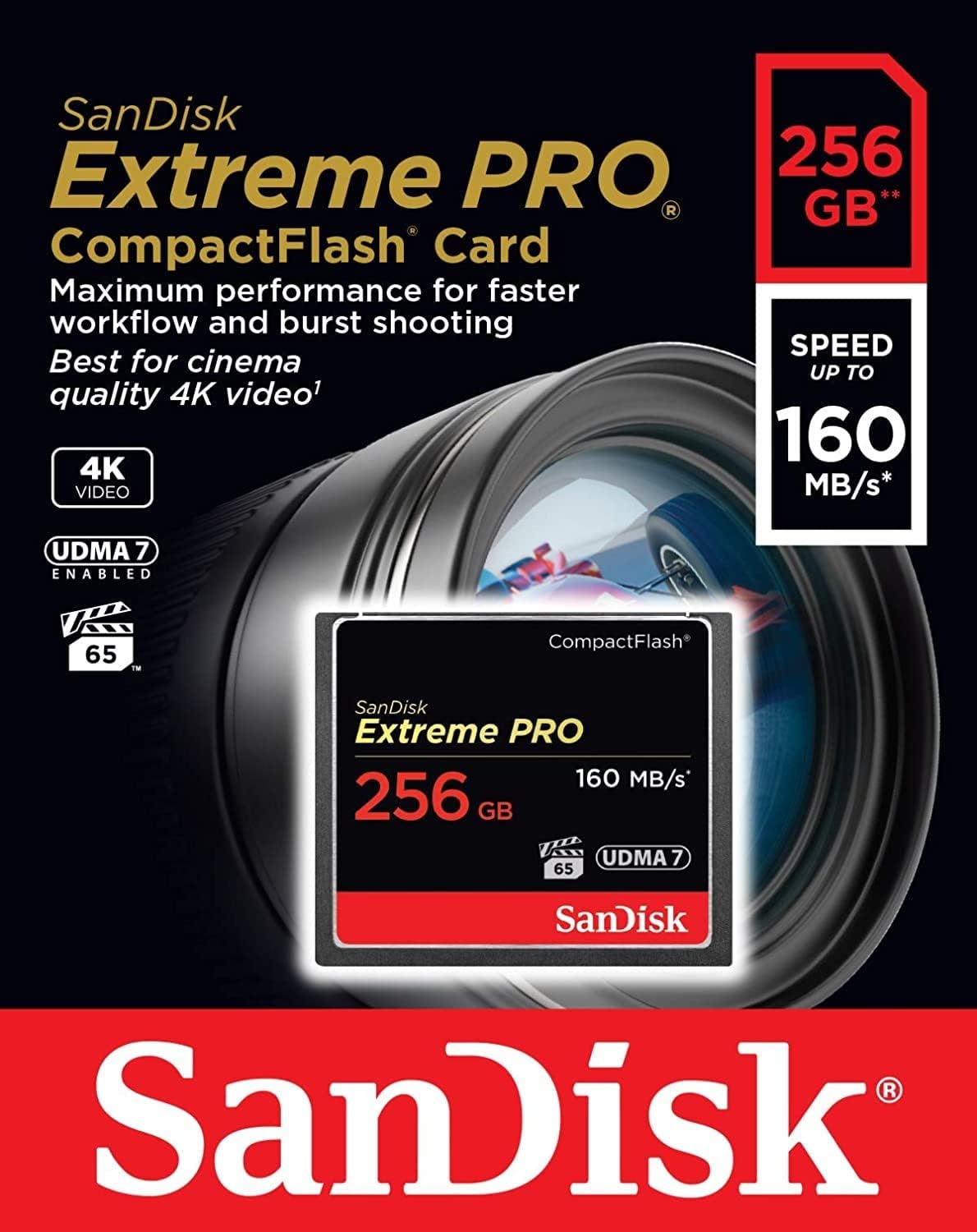 Card Memoria CompactFlash SanDisk Extreme Pro, 256Gb, UDMA 7 SDCFXPS-256G-X46