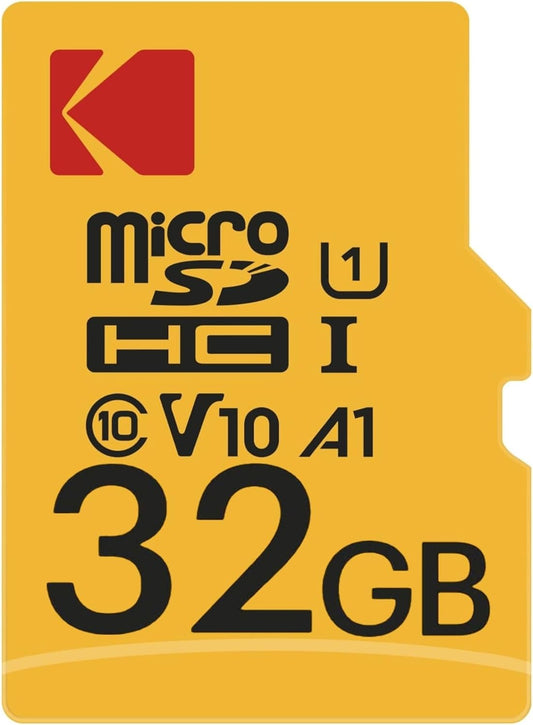 Scheda di Memoria microSDHC Kodak Premium Performance, 32Gb, Classe 10 / UHS-1 U1, Con Adattatore EKMSDM32GHC10K