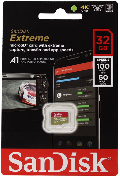 Scheda di Memoria microSDHC SanDisk Extreme, 32Gb, Classe 10 / UHS-1 U3 SDSQXAF-032G-GN6MN