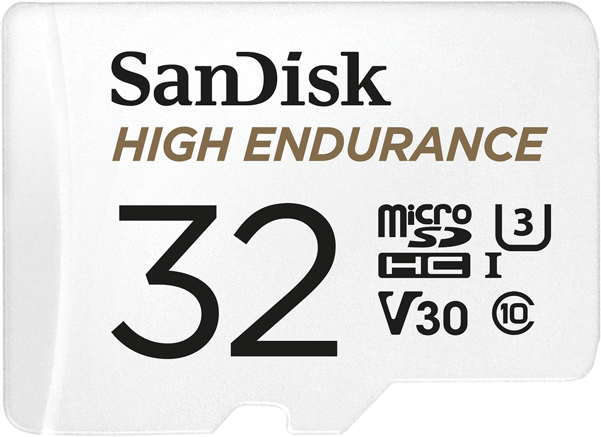 SanDisk High Endurance microSDHC Speicherkarte, 32GB, Klasse 10 / UHS-1 U3, mit Adapter SDSQQNR-032G-GN6IA