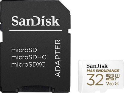 Scheda di Memoria microSDHC SanDisk MAX Endurance, 32Gb, Classe 10 / UHS-1 U3, Con Adattatore SDSQQVR-032G-GN6IA