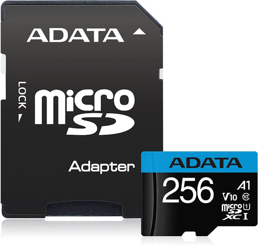 Scheda di memoria microSDXC Adata Premier, 256Gb, Classe 10 / UHS-1 U1, con adattatore AUSDX256GUICL10A1-RA1