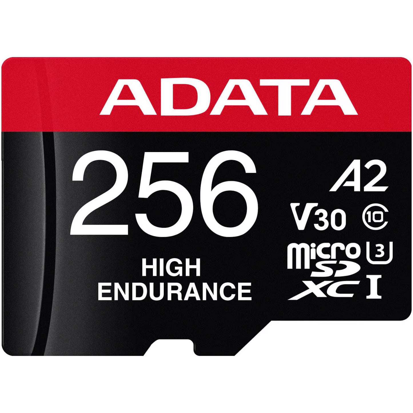 Carte mémoire microSDXC Adata High Endurance, 256Gb, Classe 10 / UHS-1 U3, Avec Adaptateur AUSDX256GUI3V30SHA2-RA1