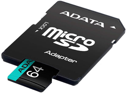 Carte mémoire microSDXC Adata Premier Pro, 64Gb, Classe 10 / UHS-1 U3, Avec Adaptateur AUSDX64GUI3V30SA2-RA1