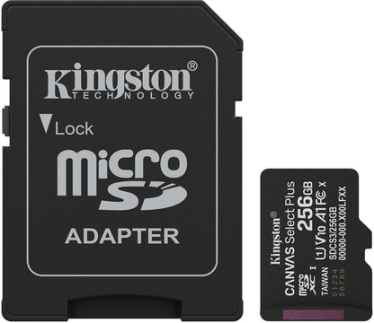 Kingston Canvas Select Plus Android A1 microSDXC Speicherkarte, 256Gb, Klasse 10 / UHS-1 U1, mit Adapter SDCS3/256GB