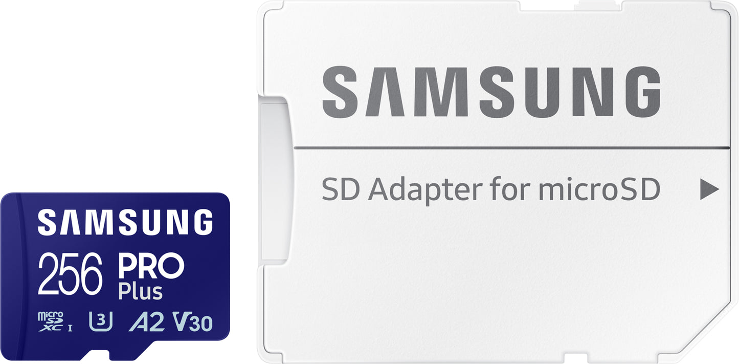 Scheda di memoria microSDXC Samsung PRO Plus, 256Gb, Classe 10 / UHS-1 U3, Con Adattatore MB-MD256SA/EU