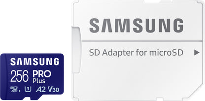 Scheda di memoria microSDXC Samsung PRO Plus, 256Gb, Classe 10 / UHS-1 U3, Con Adattatore MB-MD256SA/EU