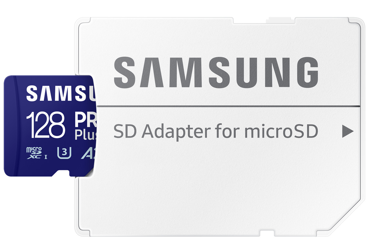 Carte mémoire microSDXC Samsung PRO Plus, 128Gb, Classe 10 / UHS-1 U3, avec adaptateur MB-MD128SA/EU