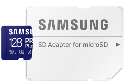 Carte mémoire microSDXC Samsung PRO Plus, 128Gb, Classe 10 / UHS-1 U3, avec adaptateur MB-MD128SA/EU