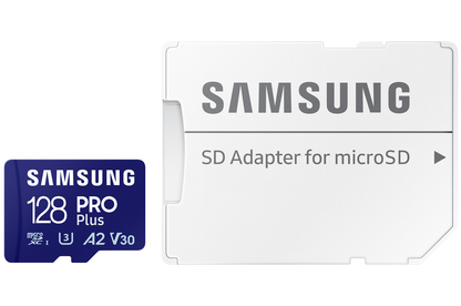Carte mémoire microSDXC Samsung PRO Plus, 128Gb, Classe 10 / UHS-1 U3, avec adaptateur MB-MD128SA/EU