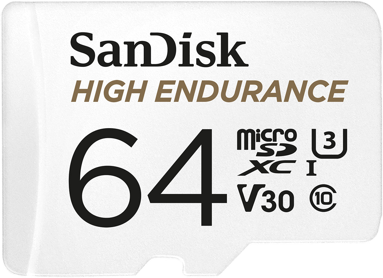 SanDisk High Endurance microSDXC Speicherkarte, 64Gb, Klasse 10 / UHS-1 U3, mit Adapter SDSQQNR-064G-GN6IA