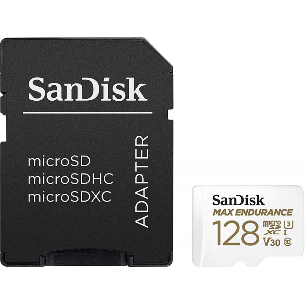 Scheda di Memoria microSDXC SanDisk MAX Endurance, 128Gb, Classe 10 / UHS-1 U3, Con Adattatore SDSQQVR-128G-GN6IA