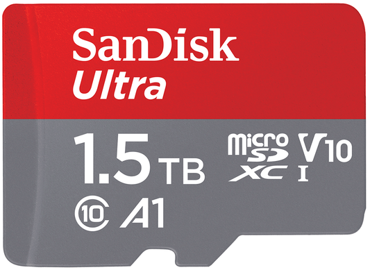 Scheda di Memoria microSDXC SanDisk Ultra Android A1, 1.5TB, Classe 10 / UHS-1 U1 SDSQUAC-1T50-GN6MN