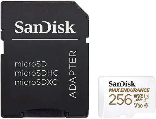 Carte mémoire microSDXC SanDisk High Endurance, 256Gb, Classe 10 / UHS-1 U3, avec adaptateur SDSQQNR-256G-GN6IA