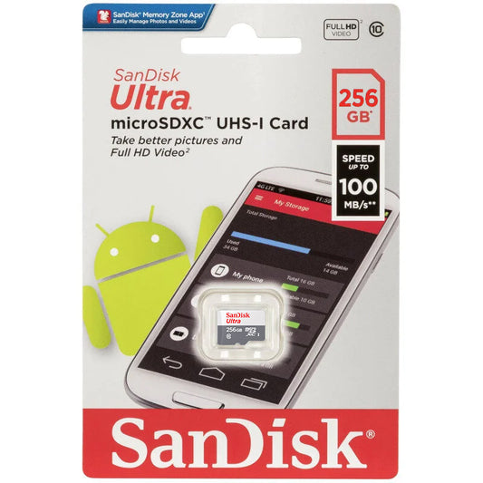 Scheda di Memoria microSDXC SanDisk Ultra, 256Gb, Classe 10 SDSQUNR-256G-GN3MN