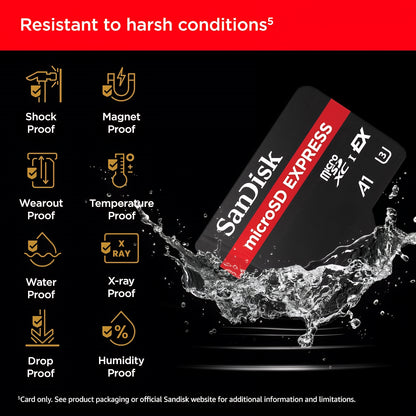 Carte mémoire microSDXC SanDisk Express, 256 Go, Classe 10 / UHS-1 U3 SDSQXFN-256G-GN4NN