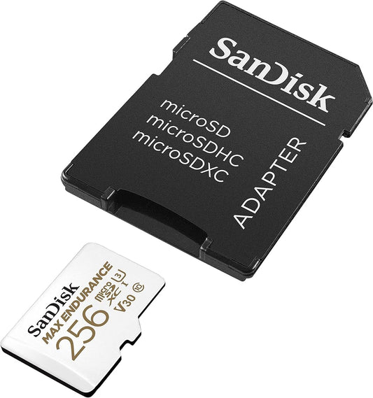 Carte mémoire microSDXC SanDisk MAX Endurance, 256Gb, Classe 10 / UHS-1 U3, Avec Adaptateur SDSQQVR-256G-GN6IA