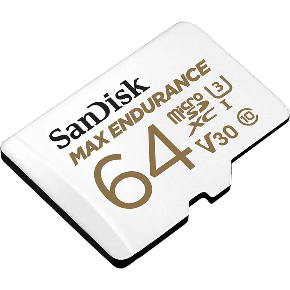 Scheda di Memoria microSDXC SanDisk MAX Endurance, 64Gb, Classe 10 / UHS-1 U3, Con Adattatore SDSQQVR-064G-GN6IA