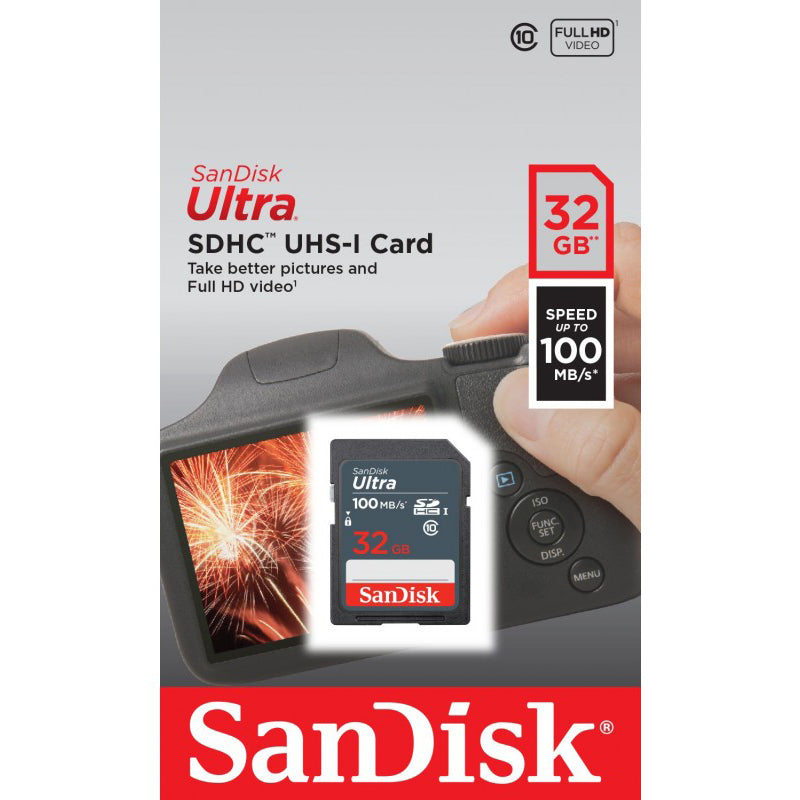Scheda di Memoria SDHC SanDisk Ultra, 32Gb, Classe 10 SDSDUNR-032G-GN3IN