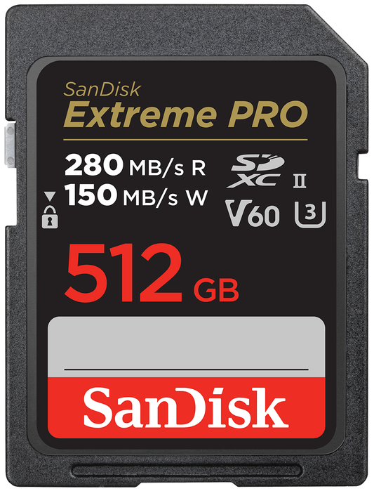 Scheda di memoria SDXC SanDisk Extreme Pro, 512Gb, Classe 10 / UHS-2 U3 SDSDXEP-512G-GN4IN