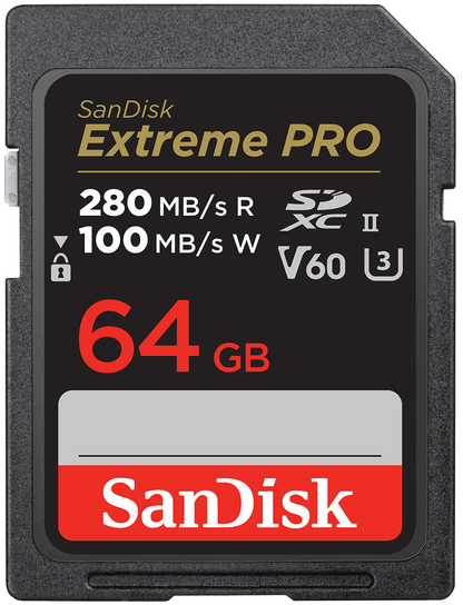 SDXC Memory Card SanDisk Extreme Pro, 64GB, Class 10 / UHS-2 U3 SDSDXEP-064G-GN4IN