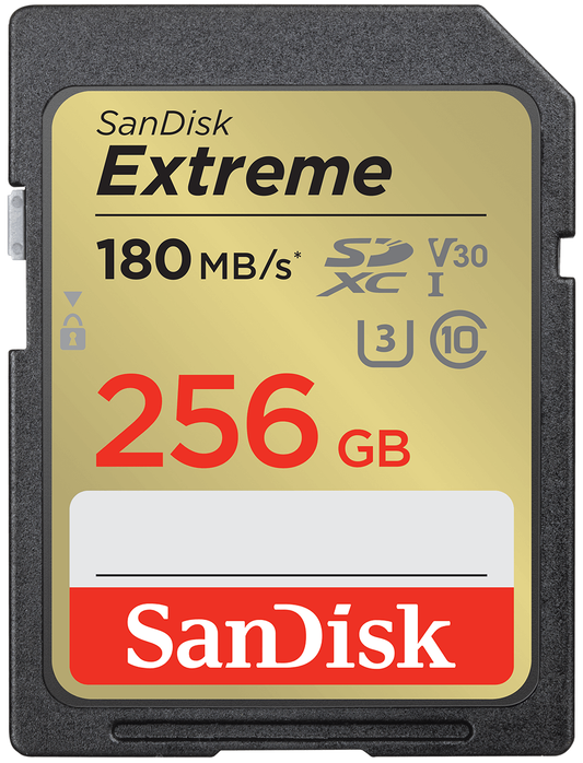 Carte Mémoire SDXC SanDisk Extreme, 256Go, Classe 10 / UHS-1 U3 SDSDXVV-256G-GNCIN