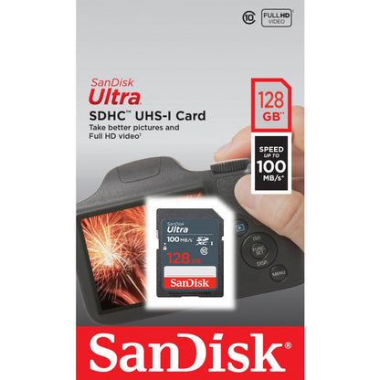 Card Memoria SDXC SanDisk Ultra, 128Gb, Classe 10 SDSDUNR-128G-GN3IN