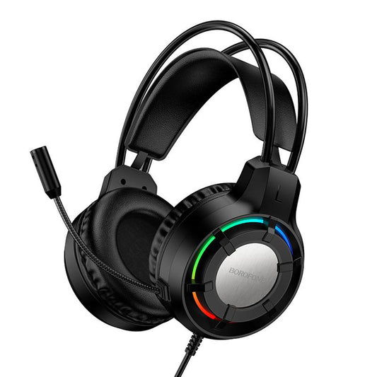 Casque Gaming 3,5 mm Borofone BO112 Wave, RGB, 2m, Noir