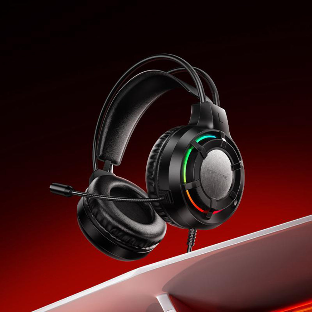 Gaming-Kopfhörer 3,5 mm Borofone BO112 Wave, RGB, 2 m, Schwarz