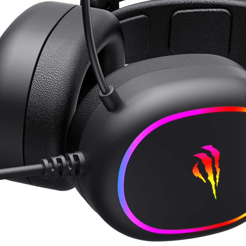Cuffie Gaming 3.5mm HAVIT H2016d, RGB, 2m, Nere