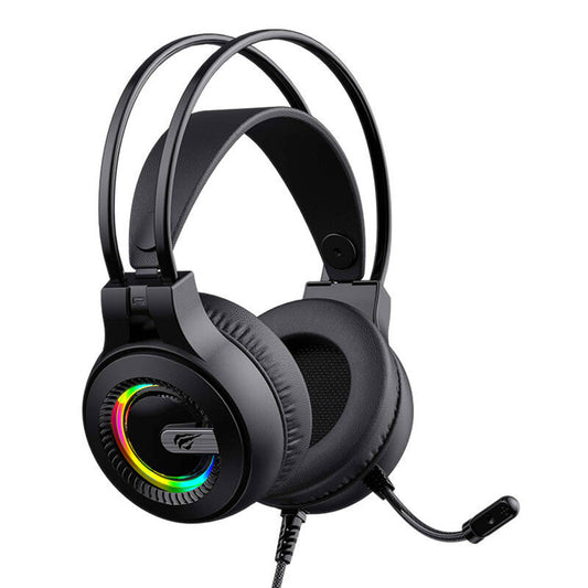 Casques Gaming 3.5mm HAVIT H2040d, RGB, 2.1m, Noirs