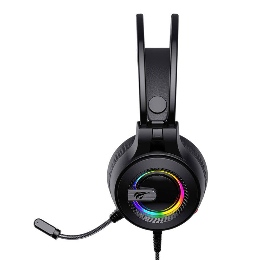 Cuffie Gaming 3.5mm HAVIT H2040d, RGB, 2.1m, Nere