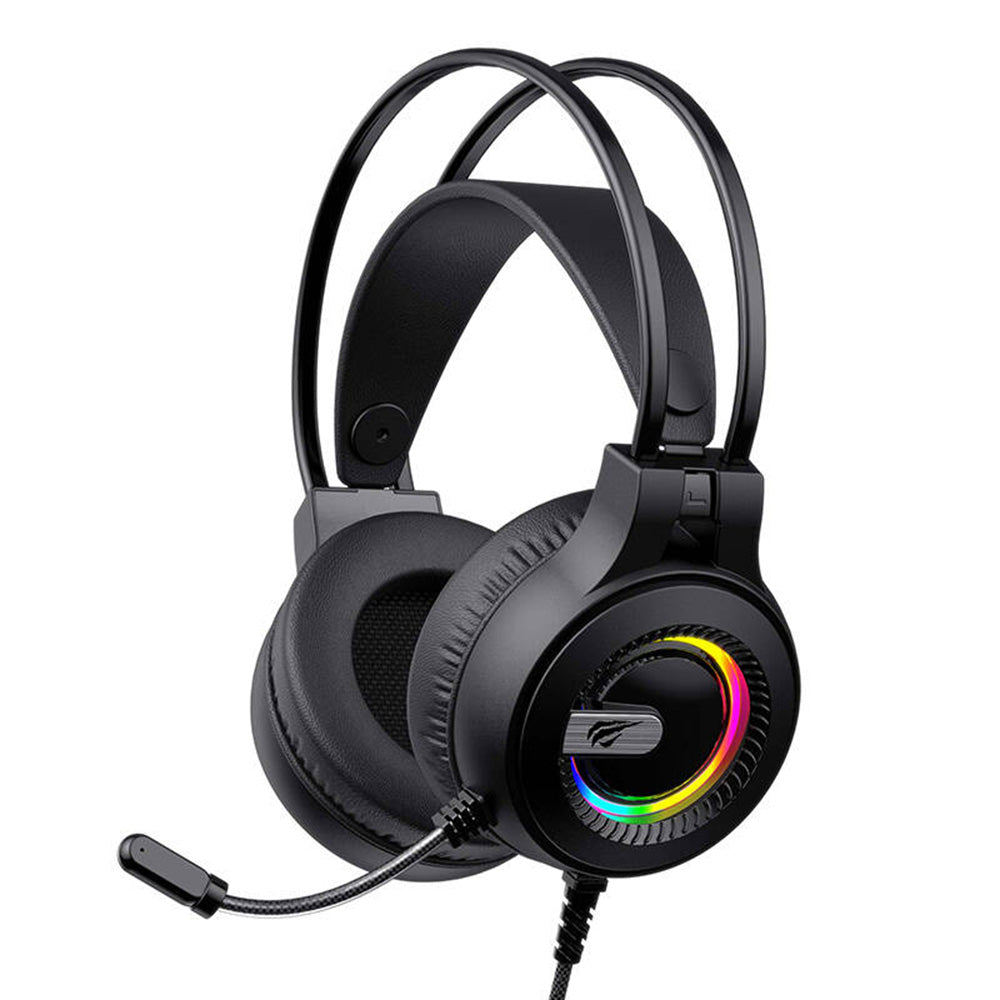 Cuffie Gaming 3.5mm HAVIT H2040d, RGB, 2.1m, Nere